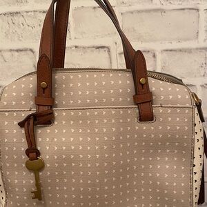 Elegant Fossil Tan and Brown Women's Handbag